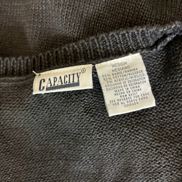 Vintage Black Penguin Snowflake Knit Ugly Christmas Sweater Vest Medium Grandma - Picture 8 of 9